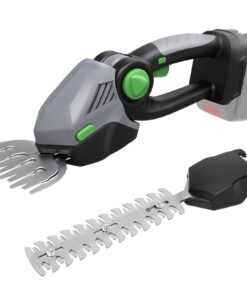 WingFly Akku Heckenschere 2 in 1 Gras- und Strauchschere für Garten und Höfe - 130mm und 220mm Schnittlänge - Grigio