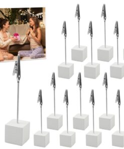 20 Stück Fotohalter Holz mit Klammern für Hausdekoration, Party und Büro - Memo Clip Ständer mit/specifizierter Funktion
