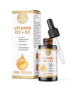 Vitamin D3 & K2 Tropfen - Hochdosiert 1.000 I.E. D3 & 20 µg K2 - Premium Rohstoff K2VITAL® MK7 All-Trans - Ohne Gluten,