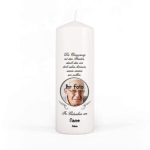 Private Grief Gedenkkerze + Foto + Beschriftung für Trauerfeier