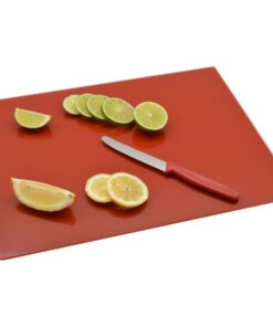 Harbour Housewares Glasschneidebrett 40x30 cm Rot - Schneideunterlage & Arbeitsplattenschoner für Küche Kochen Backen