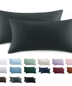Tifschlaf Kopfkissenbezug 40x80 Anthrazit Reißverschluss Mikrofaser Weich 40x80cm Grau OEKO-TEX STANDARD 100 Tifschlaf