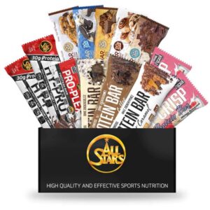 All Stars Low Sugar Protein-Riegel I 14 Stück in 5 Sorten & Größen I Eiweiß-Snack fürfitnessbegeisterte I Protein-Bars z