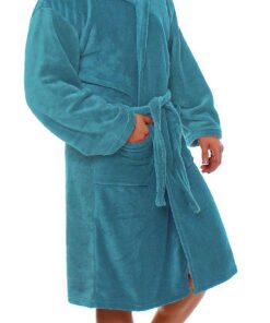 L.E.M.B. Hometrends Kingston Microfaser Bademantel mit Kapuze Herren Damen
