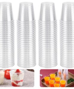 Kleemeiero 200Stück Transparente Shotgläser für Geburtstage und Partys Wiederverwendbar Plastik 30ml