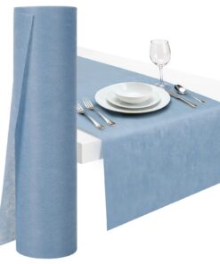 Blauer Vlies Tischläufer 30cm x 25m - Hochzeiten, Taufen & Party Tischdekoration