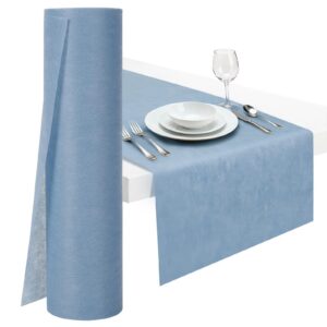 Blauer Vlies Tischläufer 30cm x 25m - Hochzeiten, Taufen & Party Tischdekoration