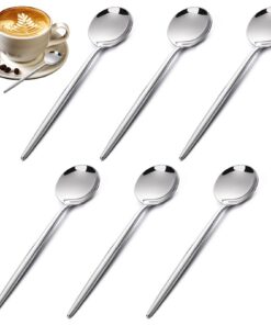 HIKPACKER Edelstahl Teelöffel Set, Kaffeelöffel für Tee und Kaffee, Exquisit Spiegelpoliert Silbermini Löffel (6 Stück 1