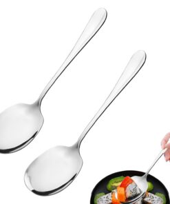 Fzyisw Edelstahl-Servierlöffel mit langem Griff, 21 cm, für Hotels und Restaurants Fzyisw Großkalibrige Edelstahl-Servie