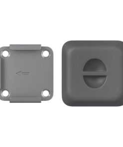 SONGMICS Bodenhalterung für SSONGMICS Alu-Seitenmarkisen-Gestege, Metallplatte mit Kunststoff-Deckel, grau GSA004 | Met