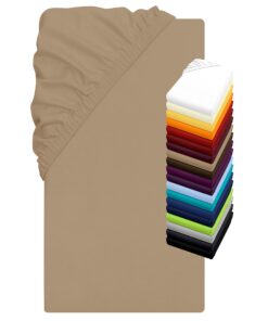 Elastan Spannbettlaken Jersey für Wasser- und Boxspringbetten - in moderner Sandfarbe - Steghöhe ca. 40 cm - Maße ca. 18