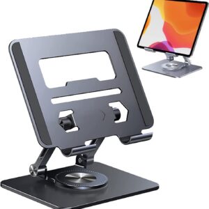 Lcmei Blueorxy Laptop-Ständer (Grey) - Aluminiumlegierung, 360 ° drehbar, Heat-Vent-Faltbar, bis 17 Zoll
