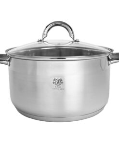 Edelstahl Topf - 5L - Ø 24 cm - Kochtöfle Induktion für alle Herdarten - Edelstahltopf mit Deckel - Spaghettitopf - Supp