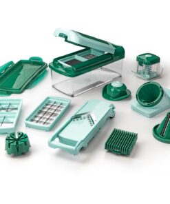 Genius Nicer Dicer Fusion Smart Julietti Mint-Grün 16 Teile | Alles-Schneider Julienne Spiralen Würfeln | Bekannt aus TV