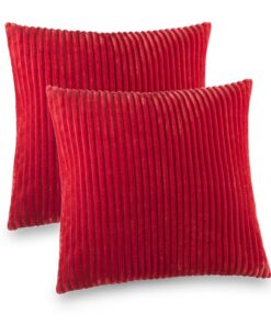 2er Set Kissenbezug in ROT, Cashmer Touch Fleece,ideal für Sofa und Bett, 60x60 cm - Doppelpack mit Spezialfeatures