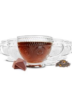 Kaffeegläser Sendez 6 Cappuccino Gläser Relief Teegläser Trinkgläser 430ml