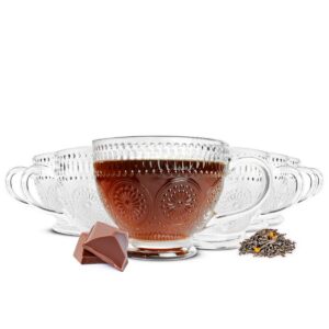 Kaffeegläser Sendez 6 Cappuccino Gläser Relief Teegläser Trinkgläser 430ml