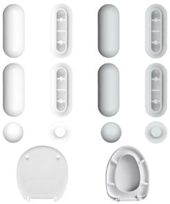 2 Set WC Sitz Puffer, Stoßdämpfer für Toiletten & moderne Dekor-Motive, Ersatzteile & Zubehör, Kunststoffmaterial, Einfa