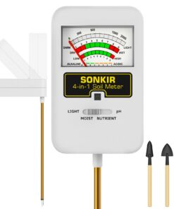 Sonkir Bodenfeuchtigkeitsmessgerät, 4-in-1 pH-Tester, Nährstoffe, Feuchtigkeit und Licht für Pflanzen, tolles Garten- un