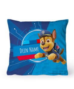 PICANOVA PAW Patrol Chase Kissen mit Name – Schlafzimmertauglich – Text individuell Bedruckt