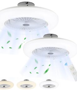 Deckenventilator mit Beleuchtung und Fernbedienung für Wohnzimmer und Schlafzimmer, 2X 80W LED Lampe, Ø55 cm, geräuschlo