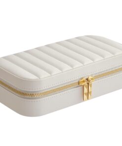 SONGMICS HOME ANAH Kollektion - Schmuckkästchen Reise, 10,5 x 20,5 x 6 cm, Geschenkidee, wolkenweiß JBC180W01