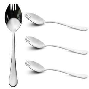 Alata Sporks, 4-Pack Food-grade Edelstahl Sporks, spülmaschinenfest für Salat, Eis und Suppe | Alata Sporks, 7,4 Zoll l
