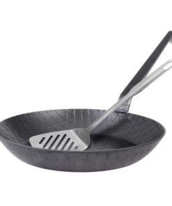 GRÄWE Hitzebeständige Eisenbratpfanne für Outdoor-Cooking und Induktion, Ø 28 cm, hoher Rand