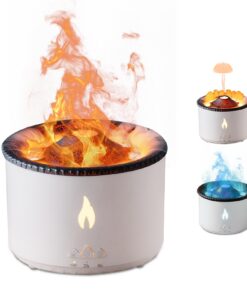 Vulkan-Luftbefeuchter Flammen-Aroma-Diffusor Ultraschall Ätherisches Öl Duft Diffusor 300ml Große Kapazität Timer für Sc