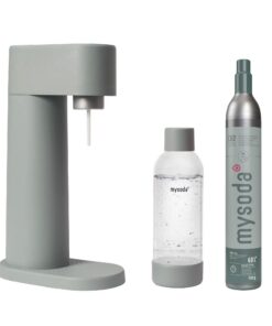Mysoda Woody Set - Wassersprudler aus erneuerbarem Material - CO2-Zylinder inkl. - Salbeigrün - 1L Flasche