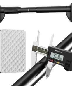 Teleskopstange Ohne Bohren 410-500cm, Klemmstange Edelstahl Ø33mm für Badezimmer (Schwarz)