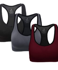 ANGOOL Sport BH Damen Racerback Push Up Sport Bustier für Jogging und Yoga - Starker Halt und Gepolstert - DamenFit Yoga