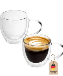 INTIRILIFE 2X Doppelwandige Thermo Gläser Set - Mundgeblasen isoliert für Espresso und Cappuccino - Ideals für amouröse