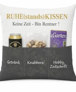KAMACA Originelles Dekokissen mit 3 Taschen zum selber Befüllen - perfektes Geschenk für einen gelungenen Filmabend (Ruh