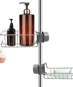 Katouigb 2-Stück-Duschablage ohne Bohren Edelstahl für Schwammhalter und Seifenhalter im Duschorganizer, perfekt für 18-