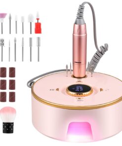 Elektrischer Nagelfreser für Gelnägel Professionell mit Led-Display 35000 U/Min, 4000mAh Batterie, Nagelbehandlungsset f
