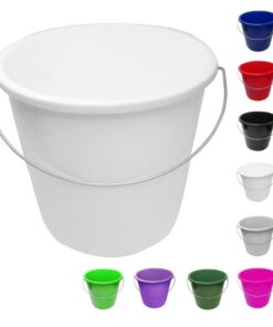 NETPROSHOP Kleiner Eimer mit 5 Liter Skala Lebensmittelecht, Farbe: Weiß, идеal für Hausgebrauch - Saubere Herstellung L