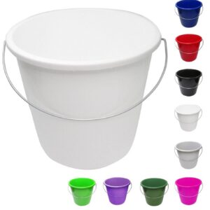 NETPROSHOP Kleiner Eimer mit 5 Liter Skala Lebensmittelecht, Farbe: Weiß, идеal für Hausgebrauch - Saubere Herstellung L