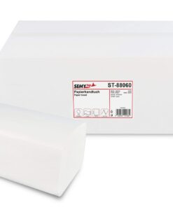 Semy Top Papierhandtuch 2-lagig, ZZ/V Falz, weiß, Familienpack (1 x 4000 Stück), ST-88060