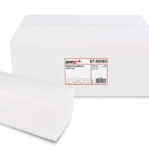 Semy Top Papierhandtuch 2-lagig, ZZ/V Falz, weiß, Familienpack (1 x 4000 Stück), ST-88060