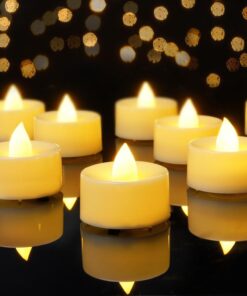 AMAGIC batteriebetriebene Teelichter Kerzen für Halloween und Hochzeiten (warmweiß) | AMAGIC 24 Stück flammenlose LED-T