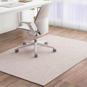 Odot Bürostuhl Bodenschutzmatte Kratzfest rutschfest für Diverse Größen Schreibtischstuhl Unterlage (Beige,90x120cm) O