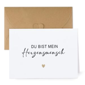 Herzensmensch Glückwunschkarte zum Geburtstag Faltkarte Geschenkidee Mann und Frau