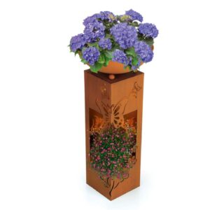 Hoberg LED Pflanzsäule 3D Schmetterling-Design |Für In- und Outdoor geeignet | Integrierte Beleuchtung (Ø 34cm)