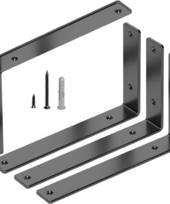 GOFOWRK 12Inch 120KG Tragkraft Regalhalterung für Wandmontage, 5,4mm Verdickt, Schwarz, 90 Grad Schwerlastwinkel, 4 Stüc