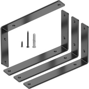 GOFOWRK 12Inch 120KG Tragkraft Regalhalterung für Wandmontage, 5,4mm Verdickt, Schwarz, 90 Grad Schwerlastwinkel, 4 Stüc