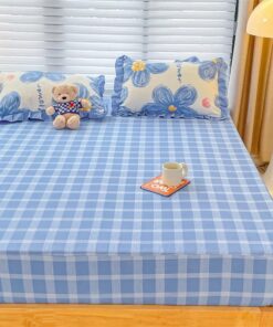 DOTBUY-SHOP Atmungsaktive Spannbettlaken 180x200cm - Lieblingsfarbe Kariert, Für Mujen und Mujen, Im SchlafzimmerComfort