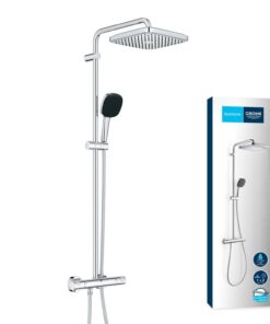 GROHE Vitalio 250 Wassersparendes Duschsystem 8l pro Min Regendusche Thermostatwarteschwenkbar mit Sicherheitssperre 38C