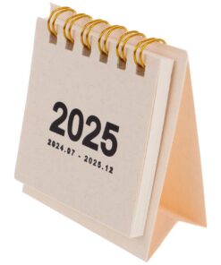 MAGICLULU Kleiner Tischkalender 2025 Metallring Doppeldrahtbindung