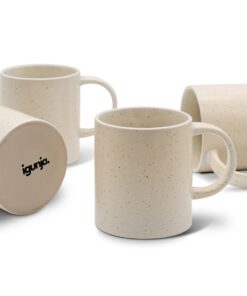 Nuages de Vanille Kaffeetassen Set Steingut 4er 300ml Handfertigung Premium Reaktive Glasur Beige